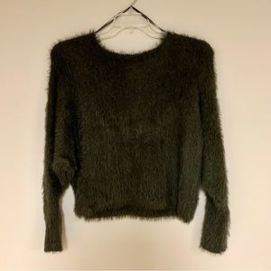 Dark Green, Fluffy, Sweater
